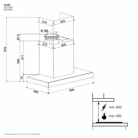 Electrolux Cooker Hood Cerobong UltimateTaste 90cm - ECC9312K